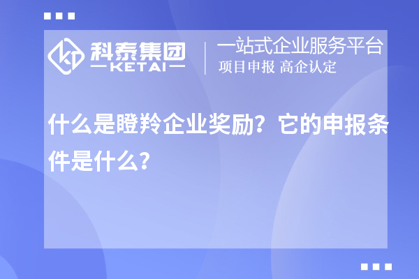 什么是瞪羚企業(yè)獎(jiǎng)勵(lì)？它的申報(bào)條件是什么？