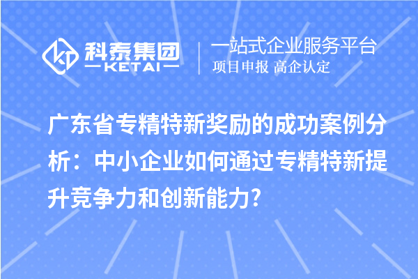 廣東省專精特新獎(jiǎng)勵(lì)的成功案例分析：中小企業(yè)如何通過專精特新提升競(jìng)爭(zhēng)力和創(chuàng)新能力?