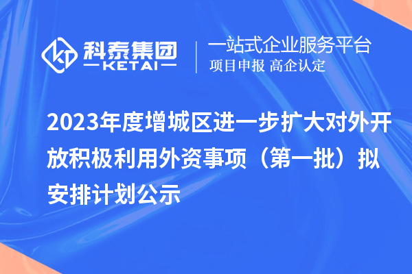 2023年度增城區進(jìn)一步擴大對外開(kāi)放積極利用外資事項（第一批）擬安排計劃公示