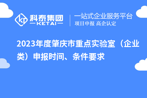 2023年度肇慶市重點(diǎn)實(shí)驗(yàn)室（企業(yè)類）申報(bào)時(shí)間、條件要求