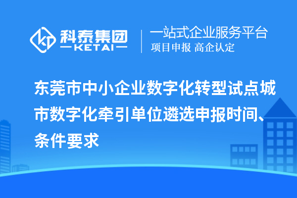 東莞市中小企業(yè)數字化轉型試點(diǎn)城市數字化牽引單位遴選申報時(shí)間、條件要求