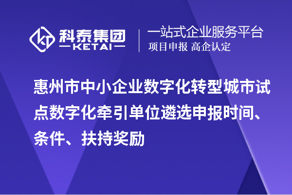 惠州市中小企業(yè)數字化轉型城市試點(diǎn)數字化牽引單位遴選申報時(shí)間、條件、扶持獎勵