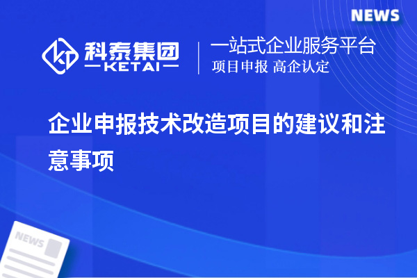 企業(yè)申報(bào)技術(shù)改造項(xiàng)目的建議和注意事項(xiàng)