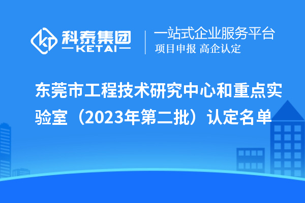 東莞市工程技術(shù)研究中心和重點(diǎn)實(shí)驗(yàn)室（2023年第二批）認(rèn)定名單