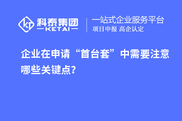 企業(yè)在申請“首臺套”中需要注意哪些關(guān)鍵點(diǎn)？