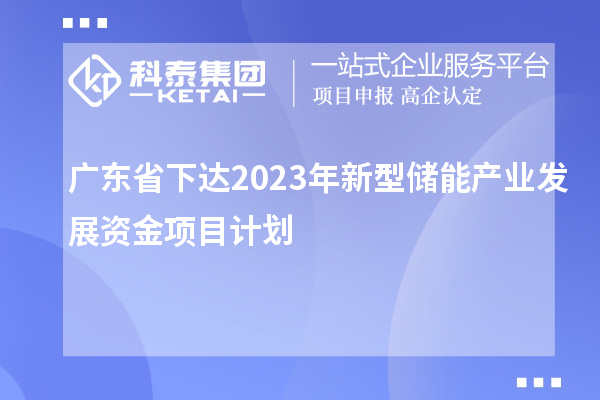 廣東省下達(dá)2023年新型儲(chǔ)能產(chǎn)業(yè)發(fā)展資金項(xiàng)目計(jì)劃