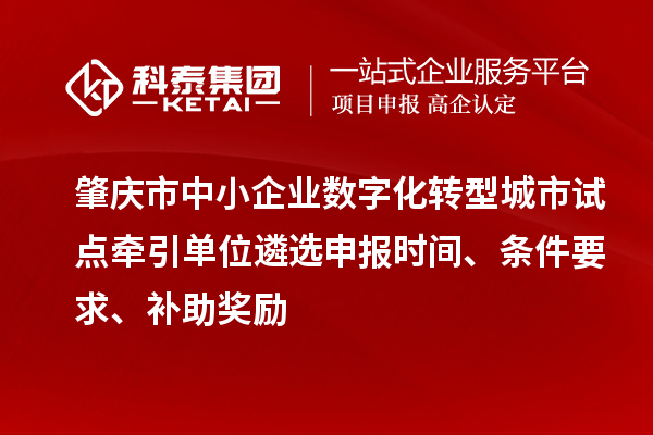 肇慶市中小企業(yè)數(shù)字化轉(zhuǎn)型城市試點牽引單位遴選申報時間、條件要求、補助獎勵