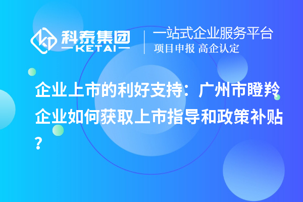 企業(yè)上市的利好支持：廣州市瞪羚企業(yè)如何獲取上市指導和政策補貼？