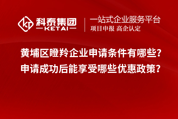 黃埔區瞪羚企業(yè)申請條件有哪些？申請成功后能享受哪些優(yōu)惠政策？