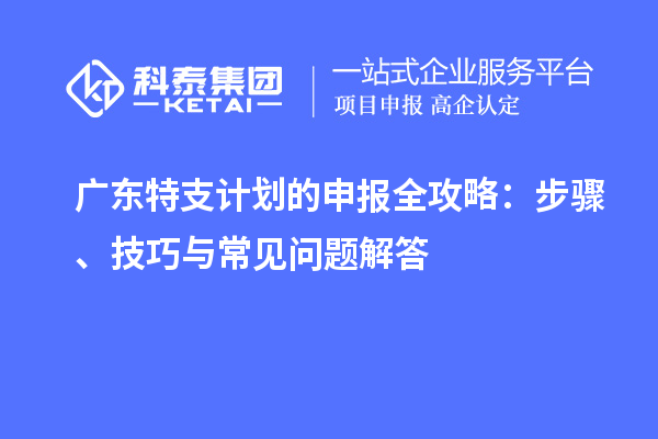 廣東特支計(jì)劃的申報(bào)全攻略：步驟、技巧與常見問題解答