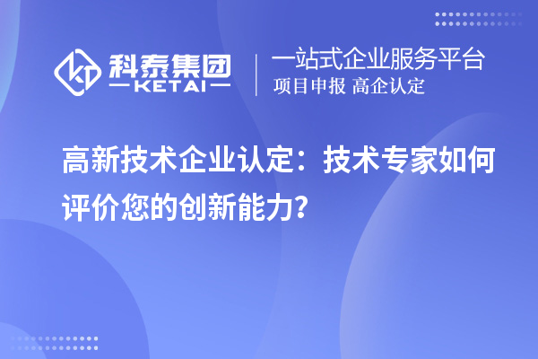 高新技術(shù)企業(yè)認(rèn)定：技術(shù)專家如何評(píng)價(jià)您的創(chuàng)新能力？