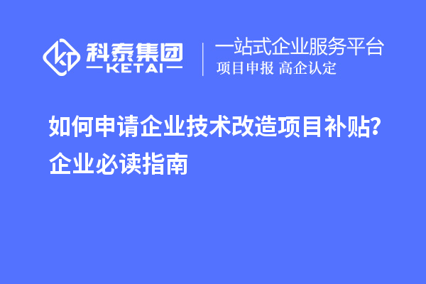 如何申請企業(yè)技術(shù)改造項目補貼？企業(yè)必讀指南