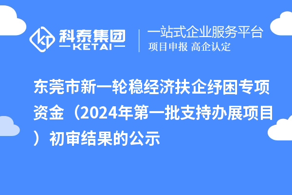 東莞市新一輪穩(wěn)經(jīng)濟扶企紓困專項資金（2024年第一批支持辦展項目）初審結果的公示