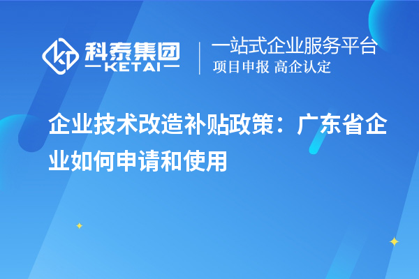 企業(yè)技術(shù)改造補貼政策：廣東省企業(yè)如何申請和使用