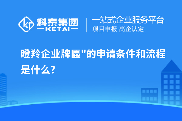 瞪羚企業(yè)牌匾的申請條件和流程是什么?