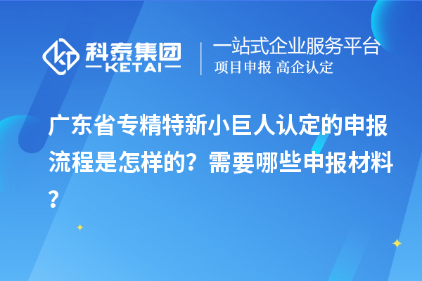 廣東省專(zhuān)精特新小巨人認定的申報流程是怎樣的？需要哪些申報材料？