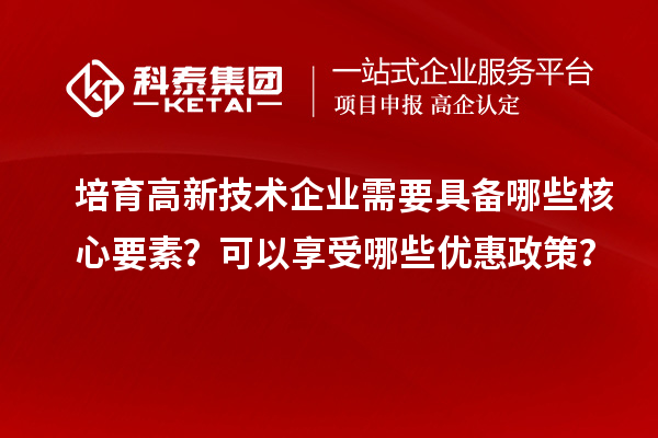 培育高新技術(shù)企業(yè)需要具備哪些核心要素？可以享受哪些優(yōu)惠政策？