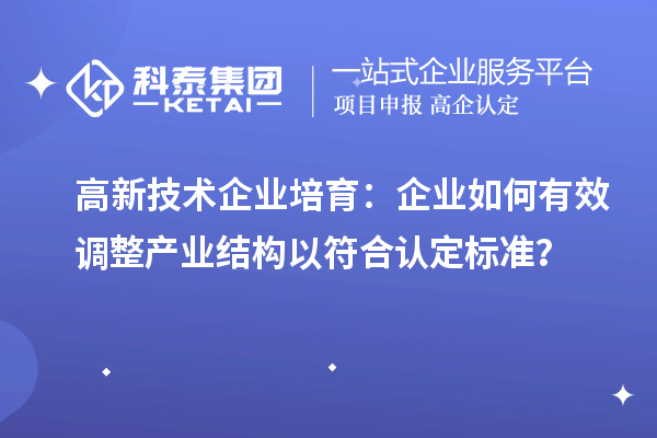 高新技術(shù)企業(yè)培育：企業(yè)如何有效調(diào)整產(chǎn)業(yè)結(jié)構(gòu)以符合認(rèn)定標(biāo)準(zhǔn)？