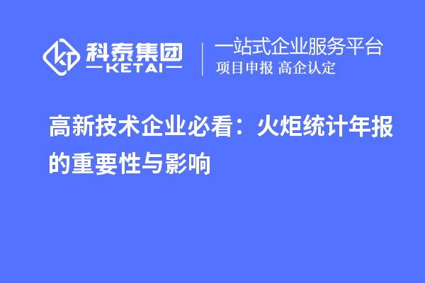 高新技術(shù)企業(yè)必看：火炬統(tǒng)計(jì)年報(bào)的重要性與影響