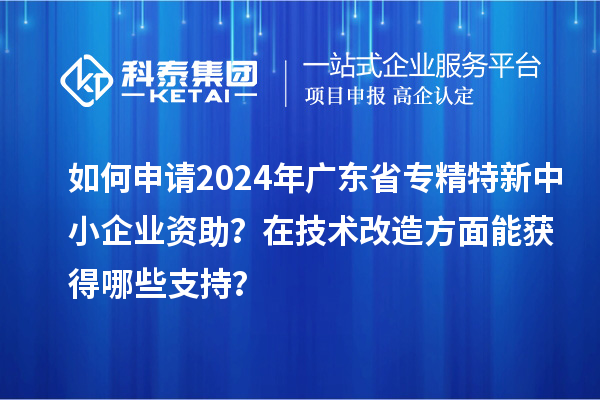 如何申請2024年廣東省專(zhuān)精特新中小企業(yè)資助？在<a href=http://qiyeqqexmail.cn/fuwu/jishugaizao.html target=_blank class=infotextkey>技術(shù)改造</a>方面能獲得哪些支持？