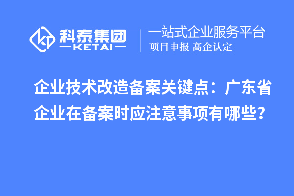 企業(yè)技術(shù)改造備案關(guān)鍵點(diǎn)：廣東省企業(yè)在備案時(shí)應(yīng)注意事項(xiàng)有哪些？