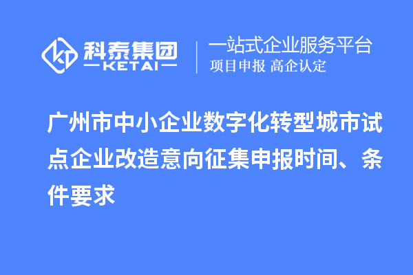 廣州市中小企業(yè)數字化轉型城市試點(diǎn)企業(yè)改造意向征集申報時(shí)間、條件要求