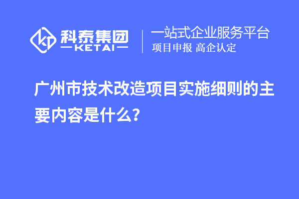 廣州市技術(shù)改造項(xiàng)目實(shí)施細(xì)則的主要內(nèi)容是什么？