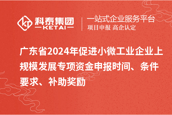 廣東省2024年促進(jìn)小微工業(yè)企業(yè)上規模發(fā)展專(zhuān)項資金申報時(shí)間、條件要求、補助獎勵