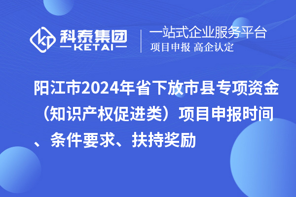 陽(yáng)江市2024年省下放市縣專項(xiàng)資金（知識(shí)產(chǎn)權(quán)促進(jìn)類）項(xiàng)目申報(bào)時(shí)間、條件要求、扶持獎(jiǎng)勵(lì)