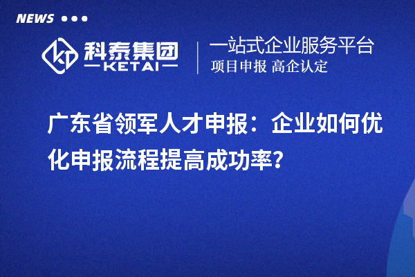 廣東省領(lǐng)軍人才申報(bào)：企業(yè)如何優(yōu)化申報(bào)流程提高成功率？