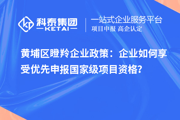 黃埔區瞪羚企業(yè)政策：企業(yè)如何享受優(yōu)先申報國家級項目資格？