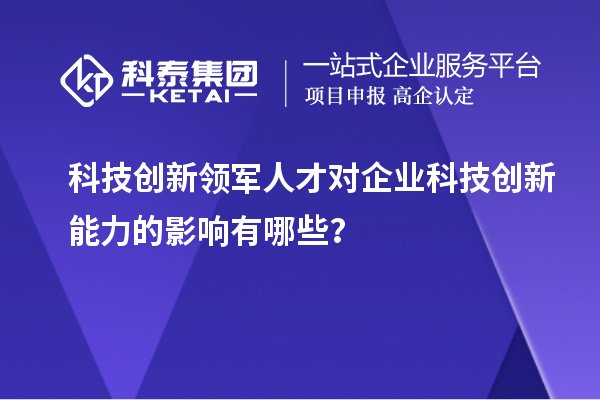 科技創(chuàng)新領(lǐng)軍人才對(duì)企業(yè)科技創(chuàng)新能力的影響有哪些？