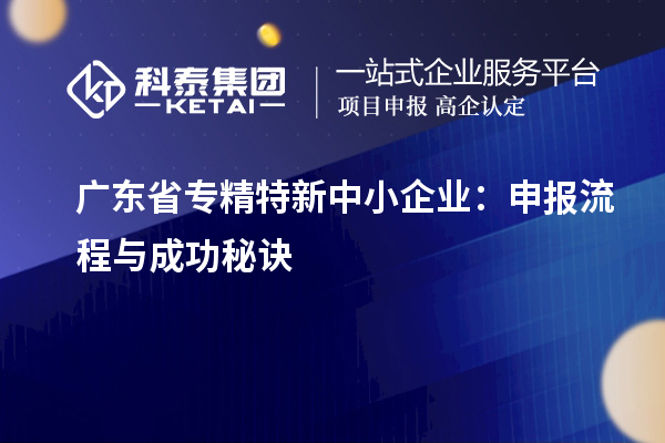 廣東省專(zhuān)精特新中小企業(yè)：申報流程與成功秘訣