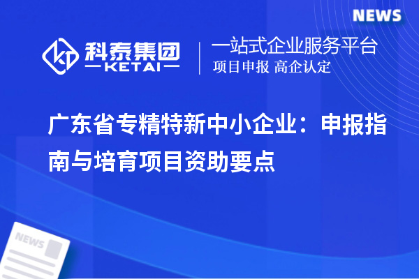 廣東省專(zhuān)精特新中小企業(yè)：申報指南與培育項目資助要點(diǎn)