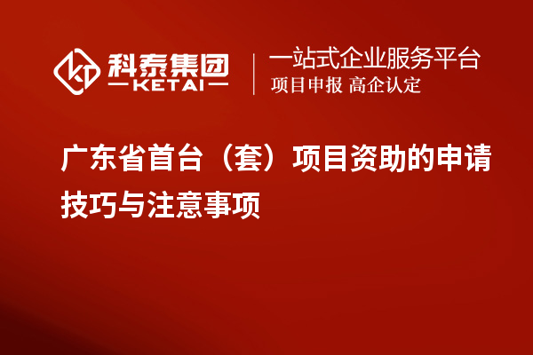 廣東省首臺（套）項目資助的申請技巧與注意事項