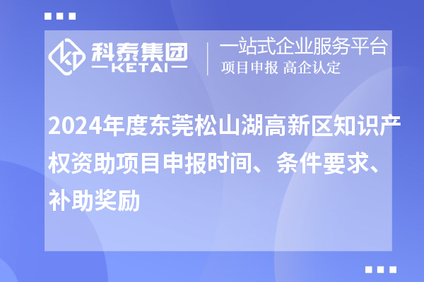 2024年度東莞松山湖高新區(qū)知識產(chǎn)權(quán)資助項(xiàng)目申報(bào)時(shí)間、條件要求、補(bǔ)助獎(jiǎng)勵(lì)