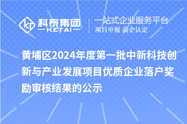 黃埔區(qū)2024年度第一批中新科技創(chuàng)新與產(chǎn)業(yè)發(fā)展項(xiàng)目優(yōu)質(zhì)企業(yè)落戶獎勵審核結(jié)果的公示