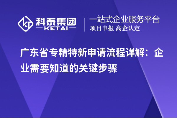 廣東省專精特新申請(qǐng)流程詳解：企業(yè)需要知道的關(guān)鍵步驟