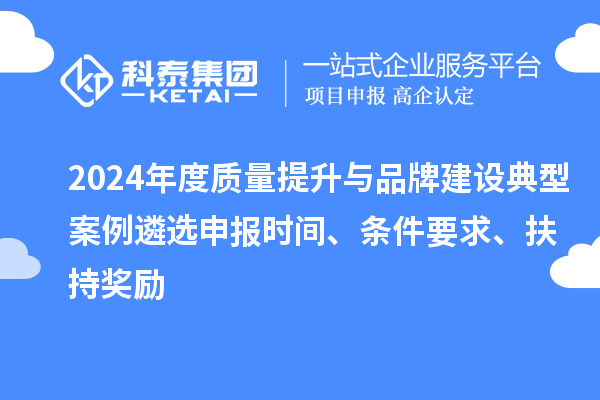 2024年度質(zhì)量提升與品牌建設(shè)典型案例遴選申報(bào)時(shí)間、條件要求、扶持獎(jiǎng)勵(lì)