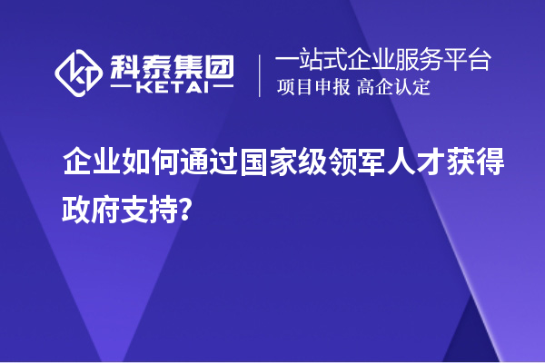 企業(yè)如何通過(guò)國(guó)家級(jí)領(lǐng)軍人才獲得政府支持？