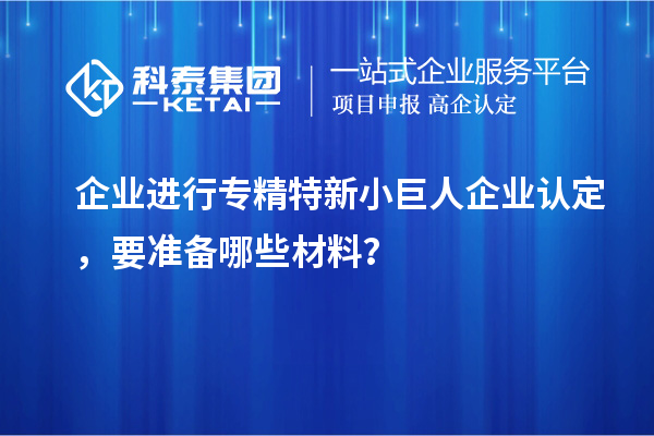 企業(yè)進(jìn)行專精特新小巨人企業(yè)認(rèn)定，要準(zhǔn)備哪些材料？