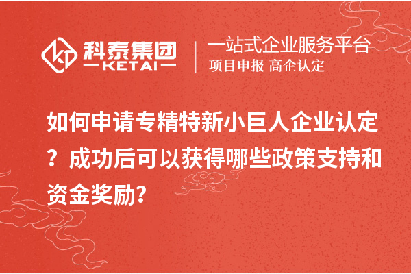 如何申請(qǐng)專精特新小巨人企業(yè)認(rèn)定？成功后可以獲得哪些政策支持和資金獎(jiǎng)勵(lì)？